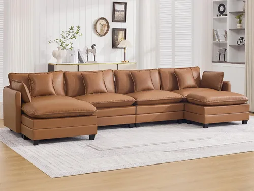 Vista 106 de Sofá modular en forma de nube de 113 pulgadas, sofás de asiento profundo de gran tamaño para sala de estar, sofá modular tapizado de chenilla