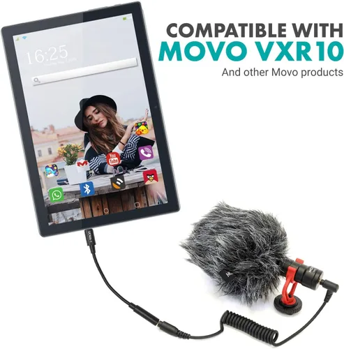 Vista 6 de Movo UCMA-1 Cable adaptador de micrófono TRS hembra de 0.138 in a conector USB tipo C Dongle - Compatible con Samsung Galaxy, Pixel, Moto, HTC, iPad