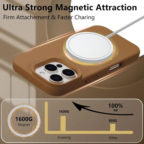 Vista 576 de Funda magnética de silicona para iPhone 13 Pro, color blanco antiguo [Compatible con Magsafe] [Forro de microfibra suave antiarañazos], funda