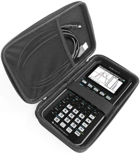 Vista 3 de Estuche rígido compatible con calculadora gráfica Texas Instruments TI-84 Plus CE