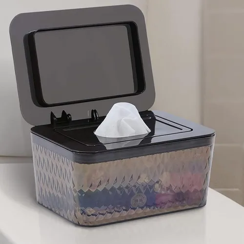 Vista 2 de Paquete de 2 Dispensadores de Toallitas con Diseño de Sello - Dispensador de Toallitas Soporte de Toallitas Caja de Toallitas para Baño Mantiene