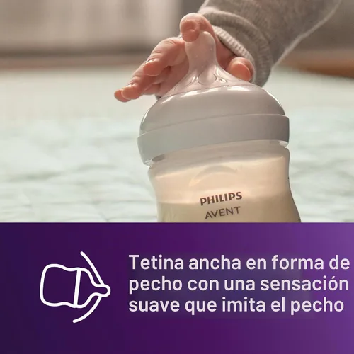 Vista 4 de Philips AVENT Biberón natural con pezón de respuesta natural, conjunto de regalo para bebé recién nacido, SCD838/02