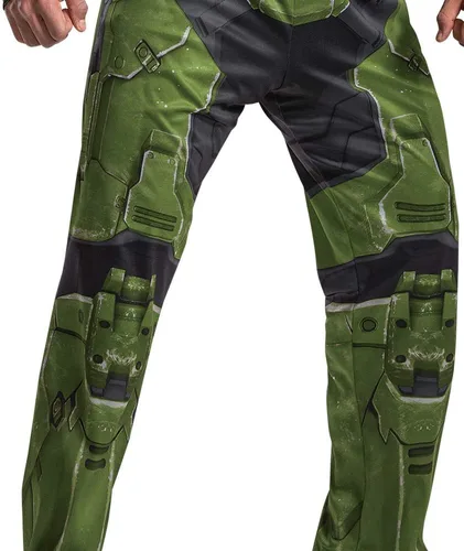 Vista 6 de Disfraz de Halo Master Chief, disfraz oficial de Halo Infinite para adultos, overol muscular y casco