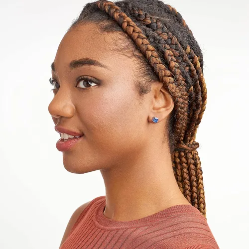 Vista 4 de MORGAN & PAIGE Aretes de tuerca de plata de ley 925 con 4 puntas y circonita cúbica para mujer, aretes de mariposa