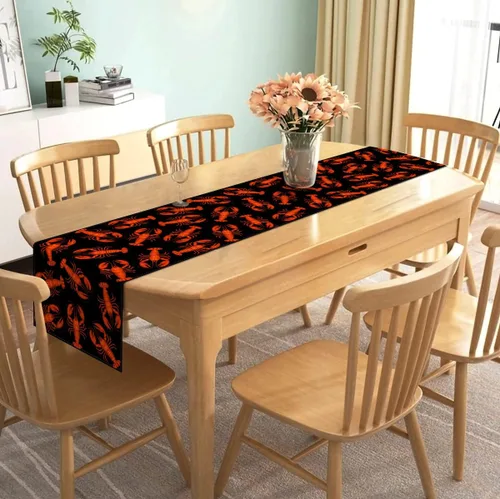 Vista 5 de Nepnuser Camino de mesa de cangrejos para hervir cangrejos para decoración de fiesta, langosta y mariscos, suministros para fiestas, decoración