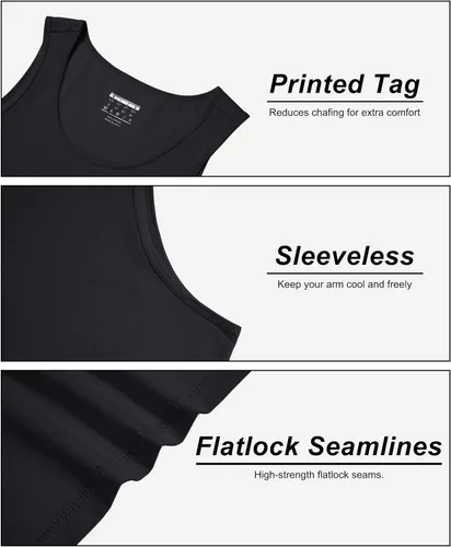 Vista 6 de MAGCOMSEN Camiseta sin mangas de algodón para hombre, camiseta ligera sin mangas