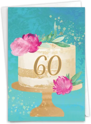 Vista 14 de NobleWorks - Tarjeta de cumpleaños número 60 con sobre - Divertida tarjeta de notas para niños de 60 años, felicitaciones de papelería - Ecuación