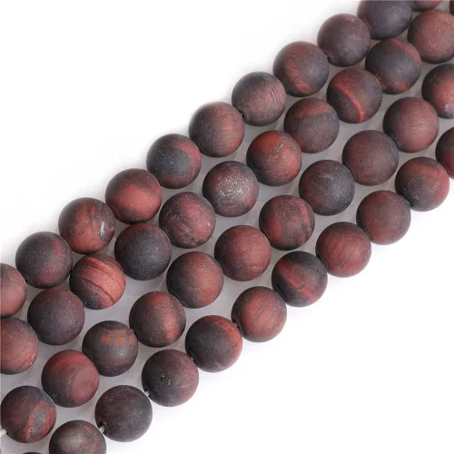 Vista 7 de JOE FOREMAN Cuentas de ojo de tigre rojo natural de 0.236 pulgadas (0.236 in), piedras preciosas semipreciosas, chakras redondas de agujero grande