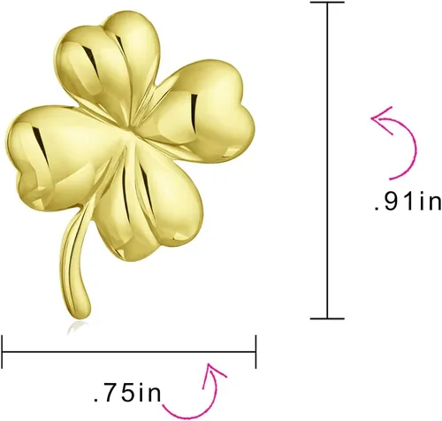 Vista 6 de Lucky Charm Clover Pendant Stud Earrings Jewelry Set Gold Sterling Silver