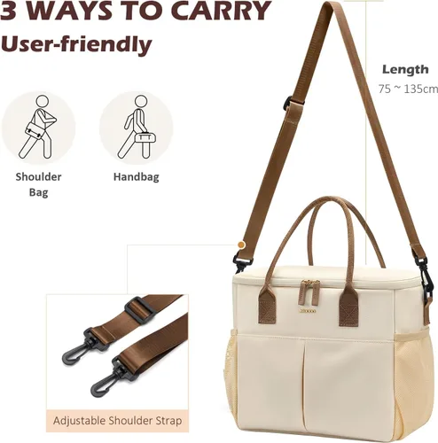 Vista 5 de MDODO Bolsas de almuerzo grandes aisladas para mujeres y hombres, lonchera para adultos con correa para el hombro para el trabajo, pícnics, salidas