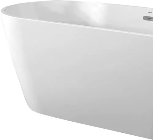Vista 9 de FerdY Bali - Bañera de acrílico independiente, bañera de inmersión independiente con forma graciosa, certificado CUPC blanco brillante, drenaje
