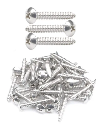 Vista 13 de Tornillos de madera Phillips de acero inoxidable 304 con cabeza de truss #6 x 1, 100 tornillos autorroscantes by IMSCREWS plateado