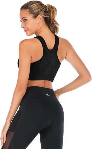 Vista 4 de YEYELE Medium Support and Removable Pad Tank Top Racerback Post Surgery Sports Bras for Women