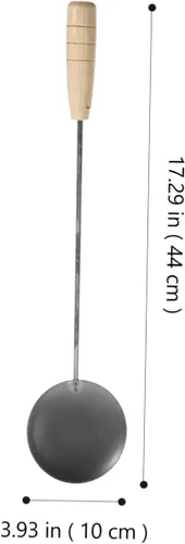 Vista 6 de Cuchara para freír aperitivos cuchara de metal antiadherente cuchara de aceite de cocina mango largo para freír alimentos