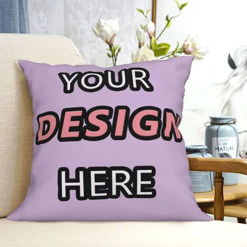 Vista 7 de Customized Pillow for Mother's Day Add Text/Image/Logo Customized Photo Pillowcase for Chair and Couch 16''x16'' Purple