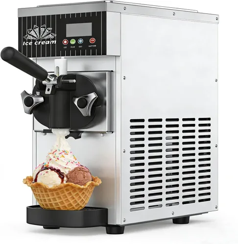 Vista 10 de Ice Cream Machine, Soft Serve Machine, Maquina De Helados, with LCD Control Panel and 3 Ice Cream Molds, 2.5l + 1l Capacity, 4-5kg/H, Adjustable