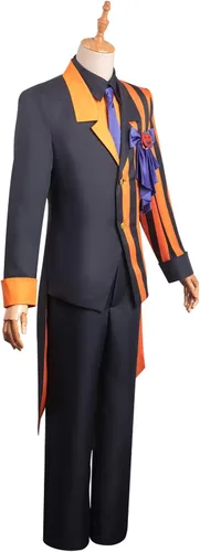 Vista 4 de Tomioka Giyuu Cosplay Costume Anime Kimetsu no Yaiba Pumpkin Shirt Pants Coat Tie Uniform Halloween Suit Adult Men
