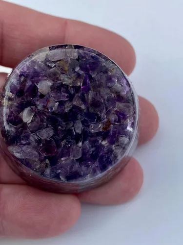 Vista 2 de Amethyst Small Tower Busters Crystal Orgone Generator Energy Accumulator GIFTING TOOL!! Metal Core Made using Advance Harmonics Orgonite Beautiful