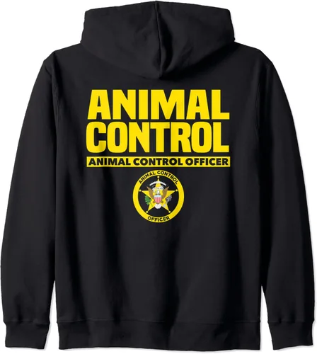 Vista 2 de Animal Control Rescue Officer - Uniforme de seguridad pública sudadera con capucha con cremallera Negro S
