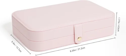 Vista 5 de V-LAFUY Organizador de viaje de joyería, joyero de viaje, organizador de joyas de viaje, cajas de joyería de viaje para mujeres, joyero portátil