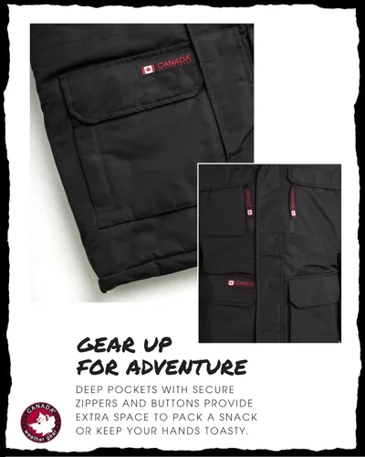 Vista 4 de CANADA WEATHER GEAR Abrigo de invierno para niños, chaqueta de esquí pesada parka (8-20)