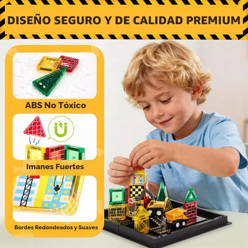 Vista 6 de hahaland Mini azulejos magnéticos juguetes de construcción de viaje
