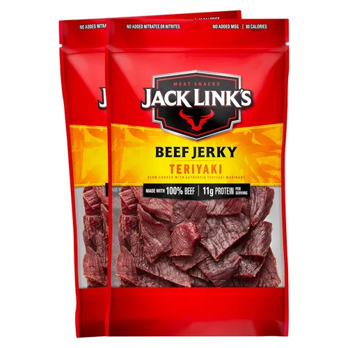 Vista 11 de Jack Link's Carne seca original, gran aperitivo diario, 0.35 oz de proteína y 80 calorías, hecha con 100% carne de res, 96% libre de grasa, sin MSG