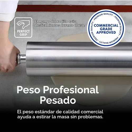 Vista 8 de New Star Foodservice 37500 Rodillo de aluminio extra resistente para restaurante, 13 pulgadas, color plateado