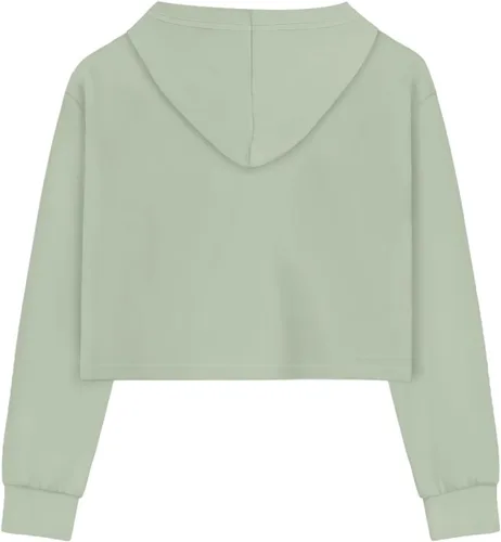 Vista 4 de Lindas sudaderas con capucha para niñas, sudadera corta de manga larga con capucha