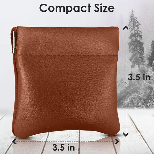 Vista 72 de Monedero clásico a presión, de cuero, para hombre de Nabobb, negro