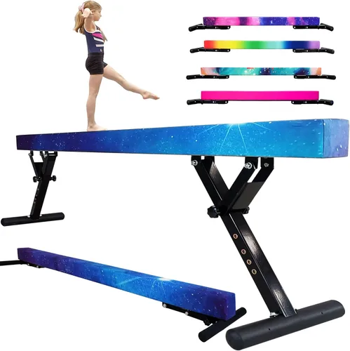Vista 29 de FC Funcheer - Viga de equilibrio ajustable para niños - Viga de gimnasia de 8 pies - Viga de piso alto y bajo para todos los niveles de gimnasia