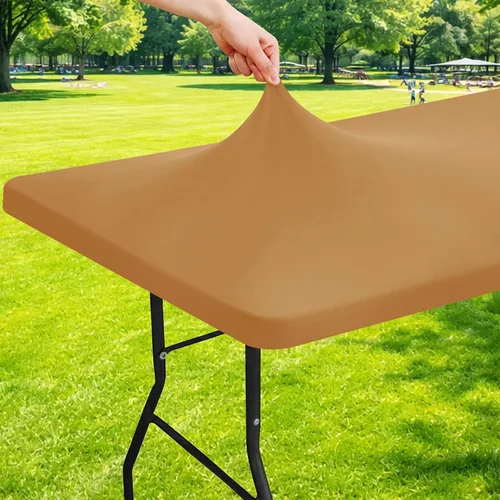 Vista 10 de Moosfor - Mantel elástico de elastano para mesa rectangular de 4 pies, manteles ajustables para picnic, funda estirable y lavable para mesa de patio