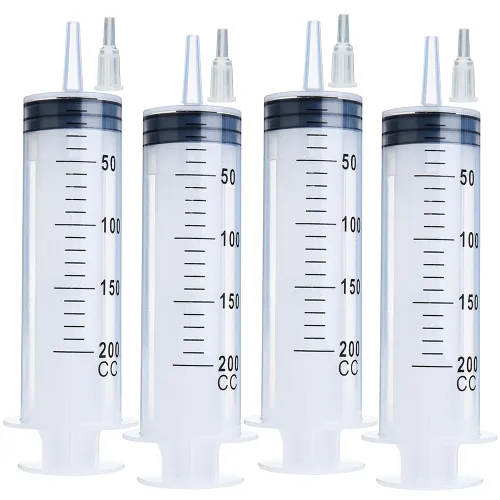 Vista 10 de Paquete de 4 jeringas de 100 ml, jeringa de jardín de plástico grande para laboratorios científicos, medición de nutrientes, riego, relleno