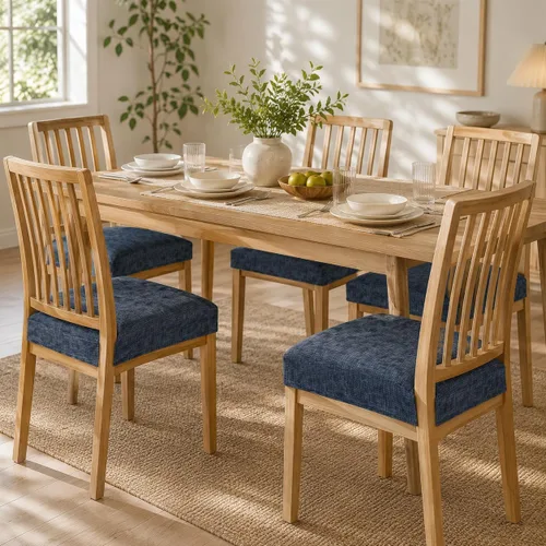 Vista 2 de NILUOH Juego de 2 fundas de asiento impermeables para sillas de comedor, de piel sintética, fundas de asiento para sillas de comedor, extraíbles