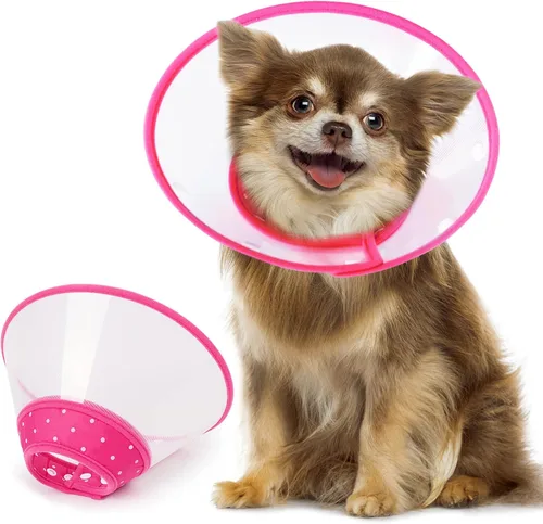 Vista 10 de Vivifying Conos de perro para perros pequeños, cono de mascota ajustable de 5.7-8 pulgadas, collar isabelino de recuperación ligero para gatos Azul
