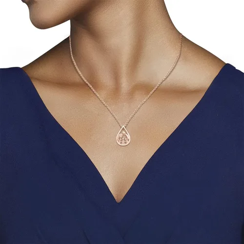 Vista 40 de Jewelili - Collar con colgante de plata de ley o oro rosa o amarillo sobre plata, cadena de eslabones de 18 pulgadas