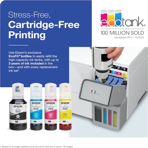 Vista 2 de Epson EcoTank ET-3950 Impresora inalámbrica a color todo en uno Supertank