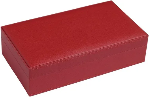Vista 2 de Silverman & Co. Juego de dominó negro doble 6 grande - Estuche rojo