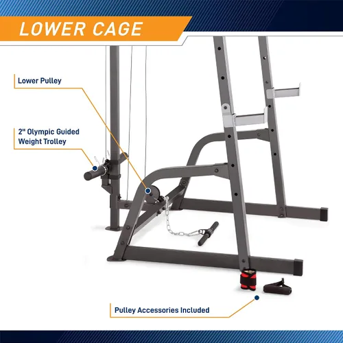 Vista 4 de Marcy Pro Deluxe Cage System with Weightlifting Bench All-in-One Home Gym Equipment PM-5108