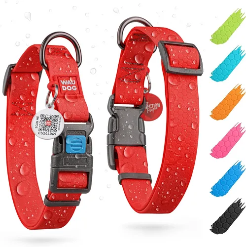 Vista 31 de WAUDOG Collar de Perro Impermeable - Collar de Perro Ajustable para Perros Grandes, Pequeños y Medianos - Collar de Perro Desmontable Impermeable