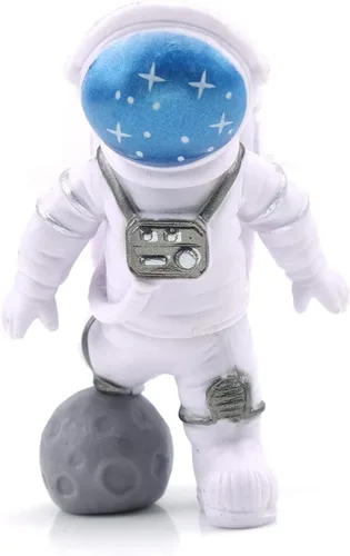 Vista 2 de 3 adornos de escritorio de astronauta de resina, figura de astronauta, decoración de tarta, adorno de mesa para decoración de regalo de fiesta