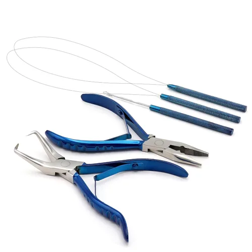 Vista 10 de Kit de herramientas profesionales para extensiones de cabello y cuentas, juego de alicates para quitar cuentas (4 piezas) I-Link Micro Ring Loop