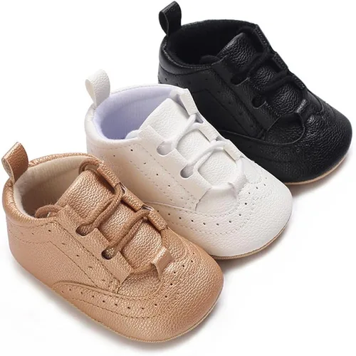 Vista 6 de LAFEGEN Mocasines clásicos de piel sintética para bebés, niños y niñas, suela suave, zapatos de vestir Oxford, zapatos de vestir planos