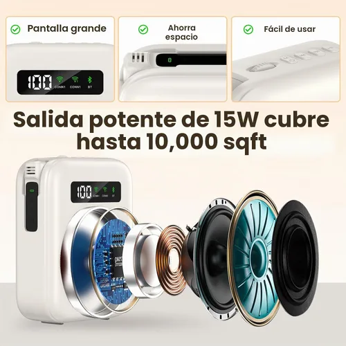 Vista 3 de Amplificador de voz con micrófono lavalier Bluetooth, amplificador Bluetooth para profesor, amplificador de voz portátil, sistema de micrófono
