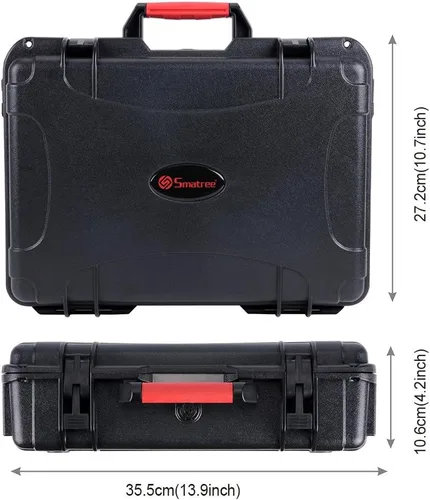 Vista 4 de Smatree Estuche de transporte impermeable de 10.2L compatible con DJI Spark, estuche rígido portátil para DJI Spark Fly More Combo