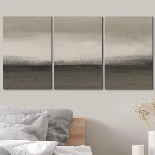 Vista 245 de wall26 Lienzo enmarcado para pared, juego de arte de acuarela pastel, paisaje rural, ilustraciones con formas abstractas, arte moderno, decorativo