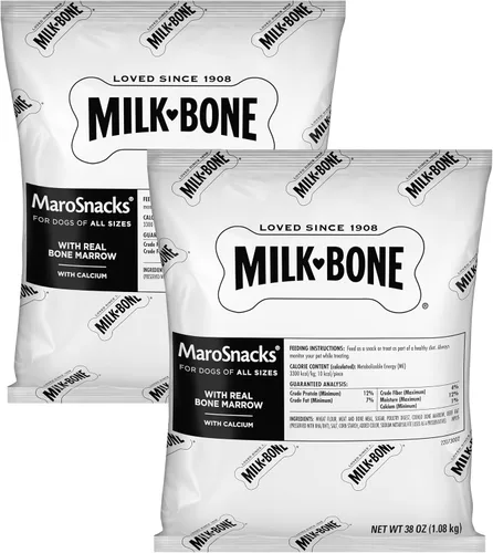 Vista 15 de Milk-Bone MaroSnacks Golosinas para perros pequeños con sabor a tocino con médula ósea, 40 onzas (paquete de 2) (el diseño del empaque puede variar)