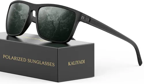 Vista 36 de KALIYADI Gafas de sol polarizadas para hombre, gafas de sol ligeras con protección UV para conducir, pescar y jugar golf (3 unidades) Negro