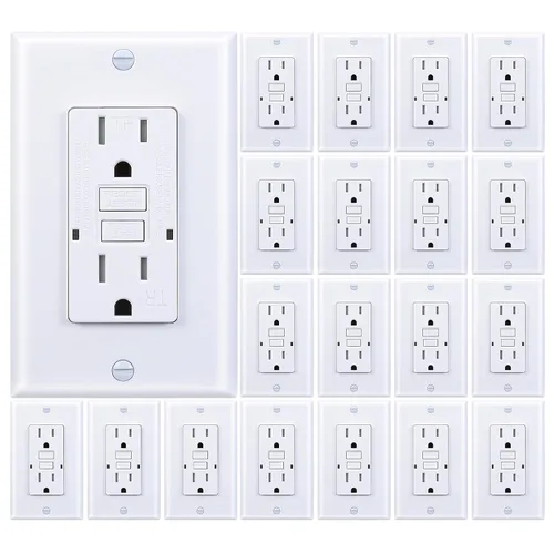 Vista 15 de 3GRACE - Salida GFCI de 15 amperios, receptáculo GFI resistente a manipulaciones con indicador LED, interruptor de circuito de fallo a tierra