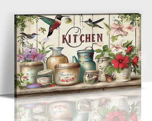 Vista 21 de GUTTATY Imágenes de cocina, arte de pared, pintura colorida de frutas y verduras para comedor, restaurante, regalo del día de la madre para abuela